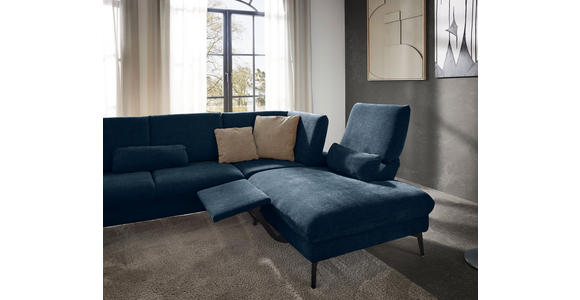 WOHNLANDSCHAFT in Webstoff Blau - Blau/Schwarz, Design, Textil/Metall (157/354/208cm) - Dieter Knoll
