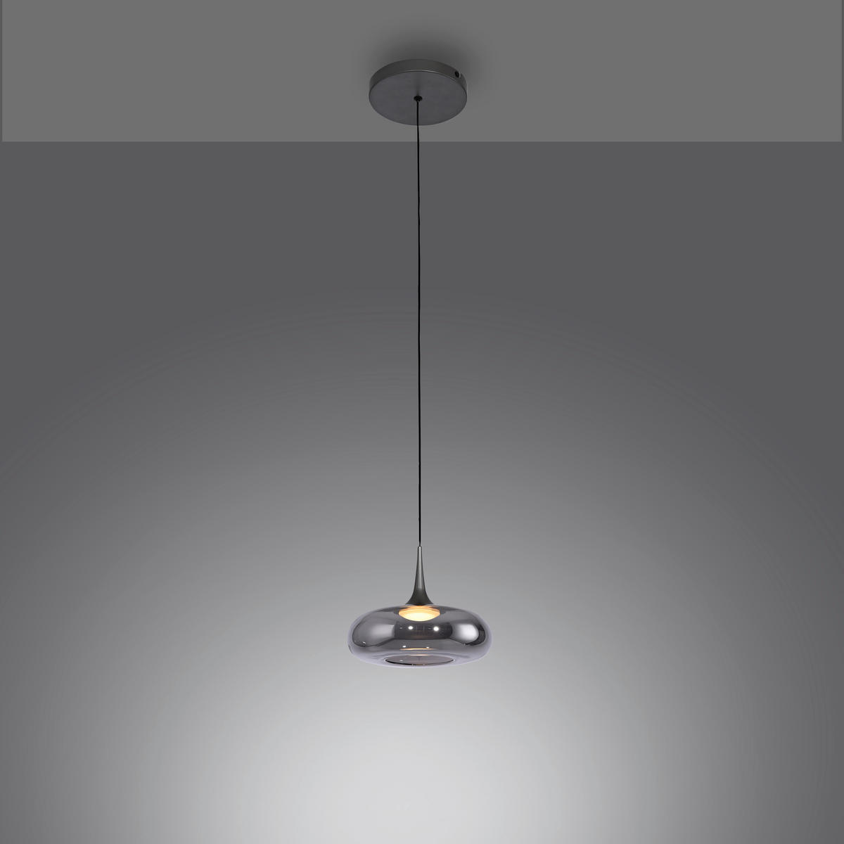 LED-PENDELLEUCHTE SW POSH 22/22/200 cm   - Grau, Design, Glas/Kunststoff (22/22/200cm) - Schöner Wohnen