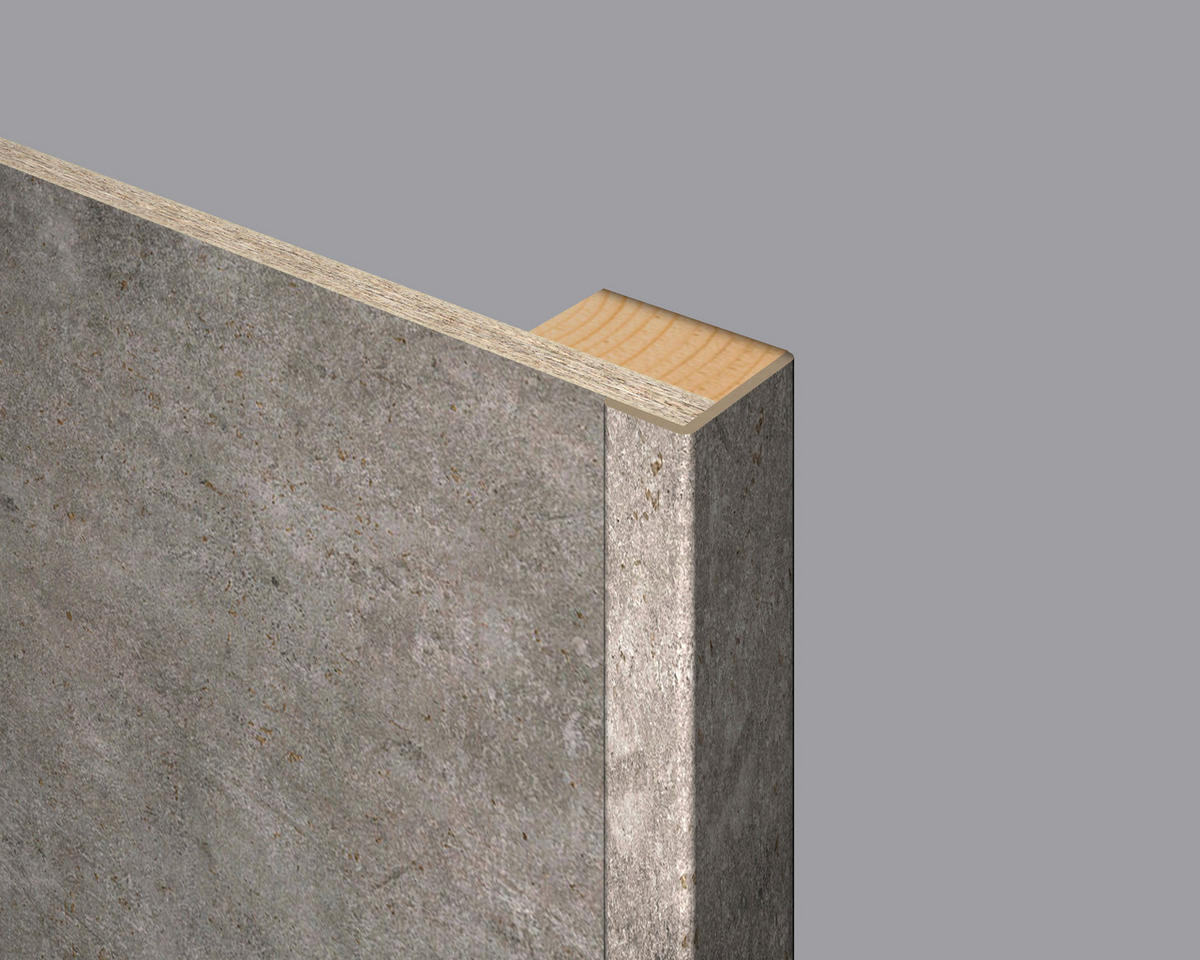 Winkelleiste grau - Grau, Design, Naturmaterialien (240/2.2/4.5cm) - Egger Holzwerkstoffe