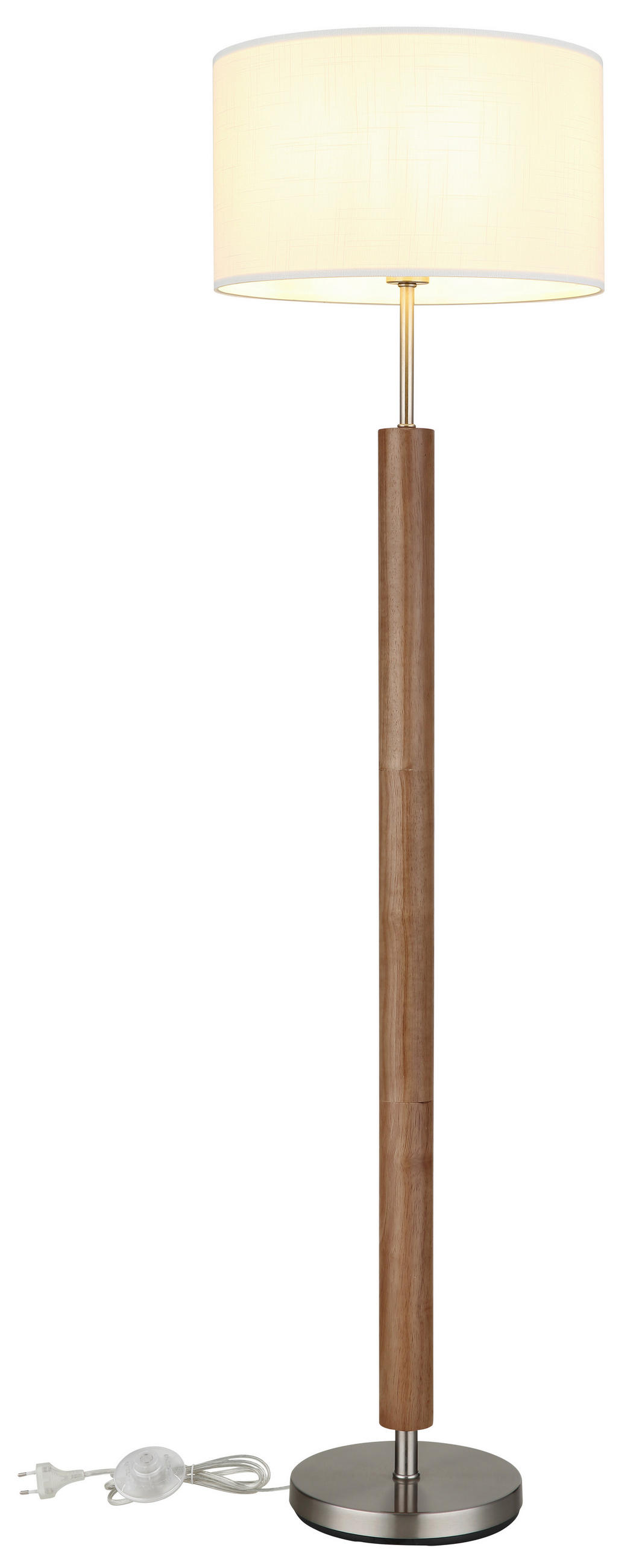 SVJETILJKA PODNA Mila  - bijela/boje nikla, Design, tekstil/drvo (40/150cm) - Globo