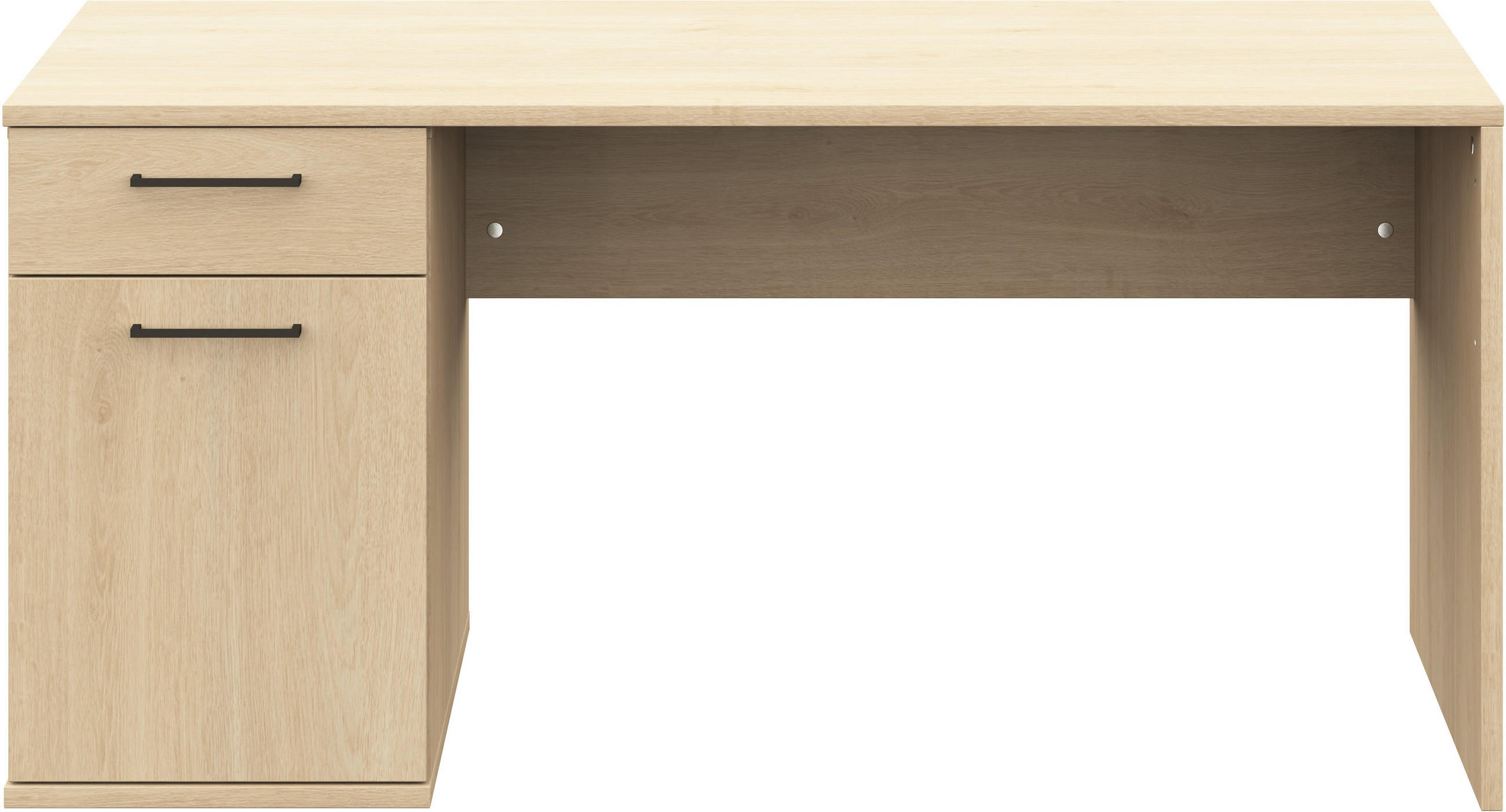 JUGENDSCHREIBTISCH 150/70/72 cm  in Eichefarben  - Edelstahlfarben/Eichefarben, Design, Holzwerkstoff/Metall (150/70/72cm) - Cantus