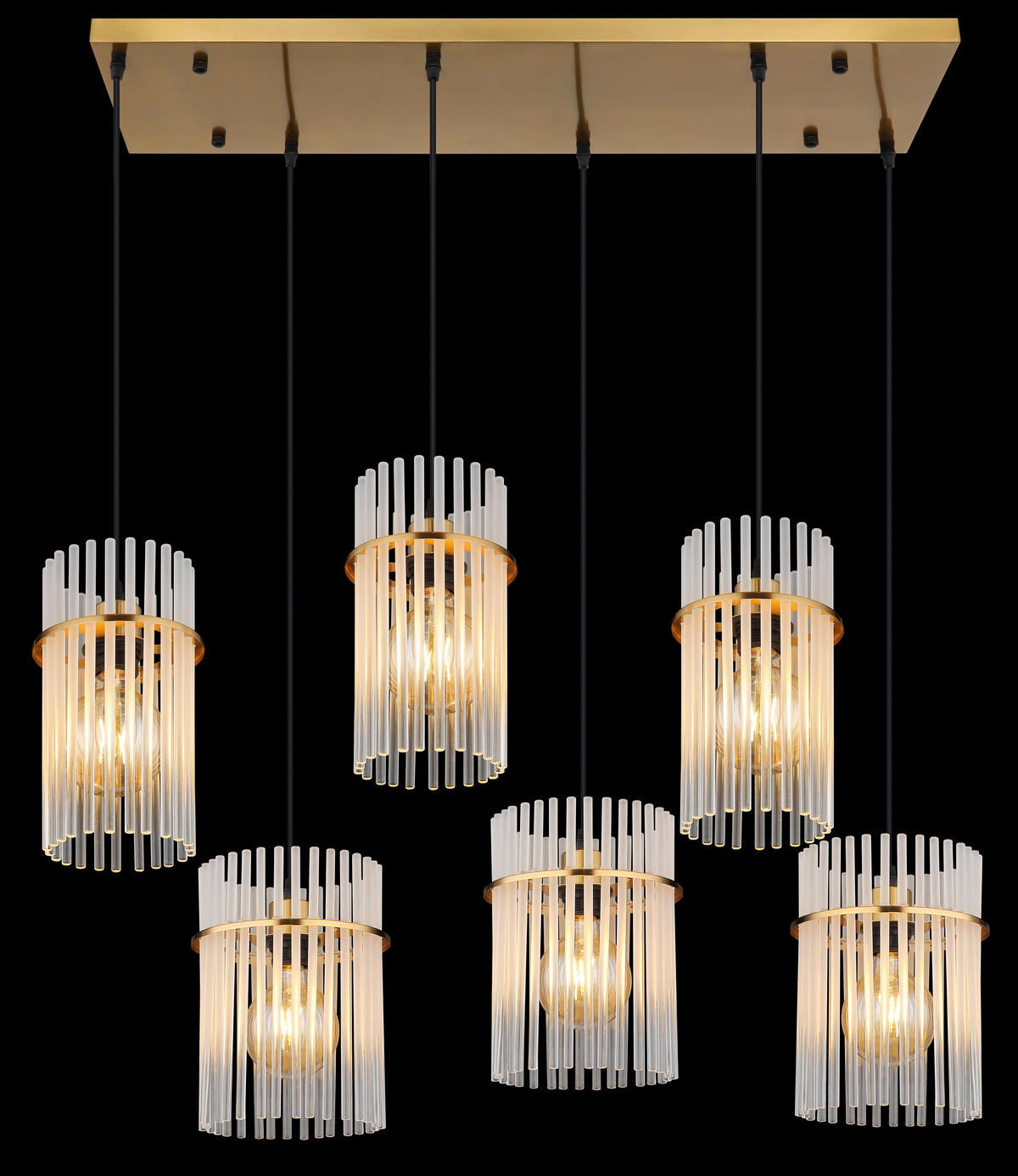 HÄNGELEUCHTE 92,5/35,5/125 cm  - Klar/Goldfarben, Trend, Glas/Kunststoff (92,5/35,5/125cm) - Globo