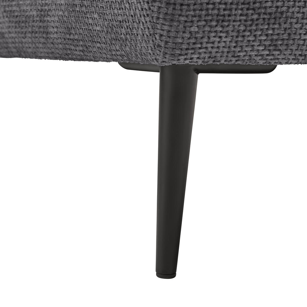 ECKSOFA in Webstoff Anthrazit  - Anthrazit/Schwarz, Modern, Textil/Metall (255/164cm) - MID.YOU