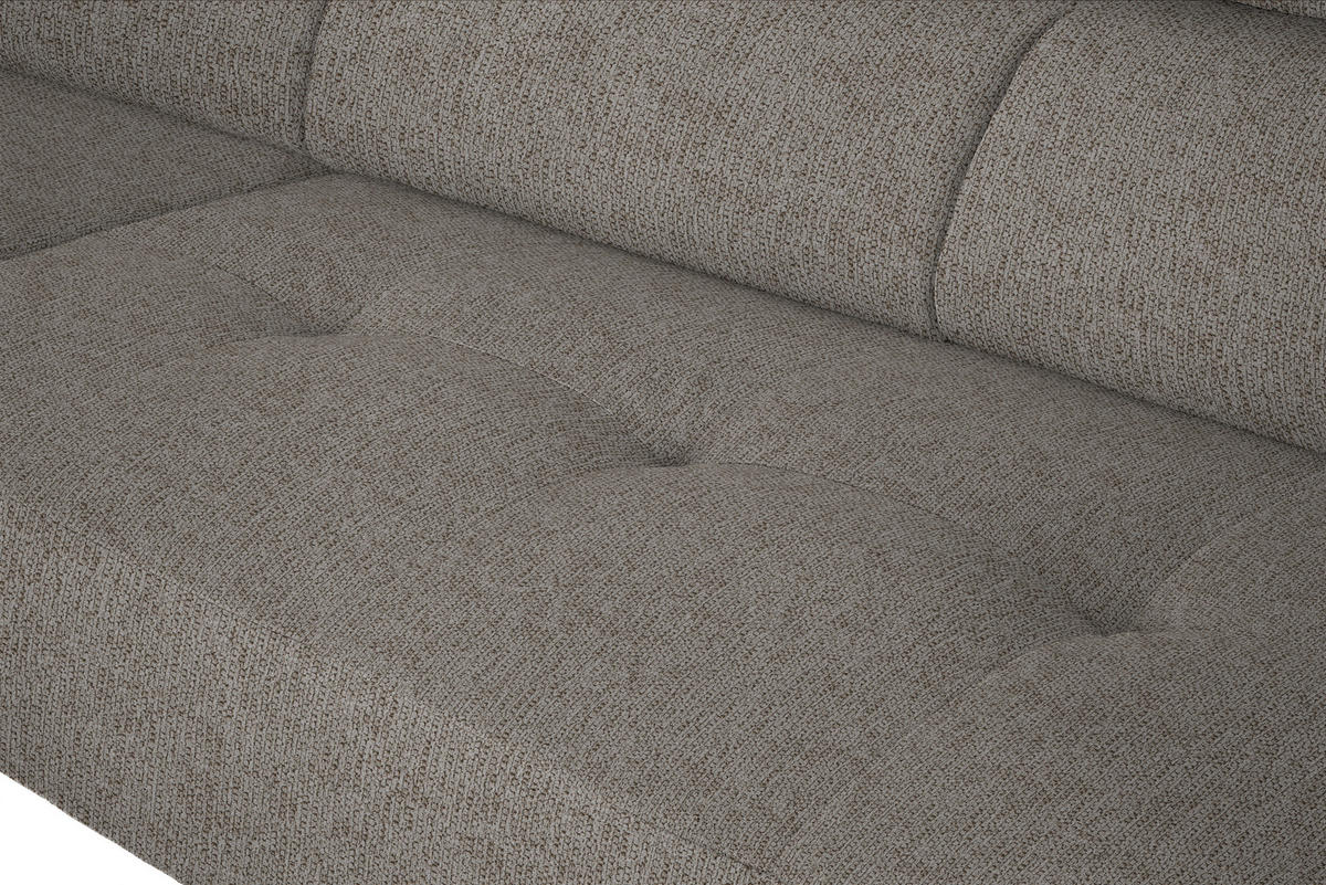 ECKSOFA in Webstoff Greige  - Greige/Schwarz, Design, Textil/Metall (205/280cm) - MID.YOU
