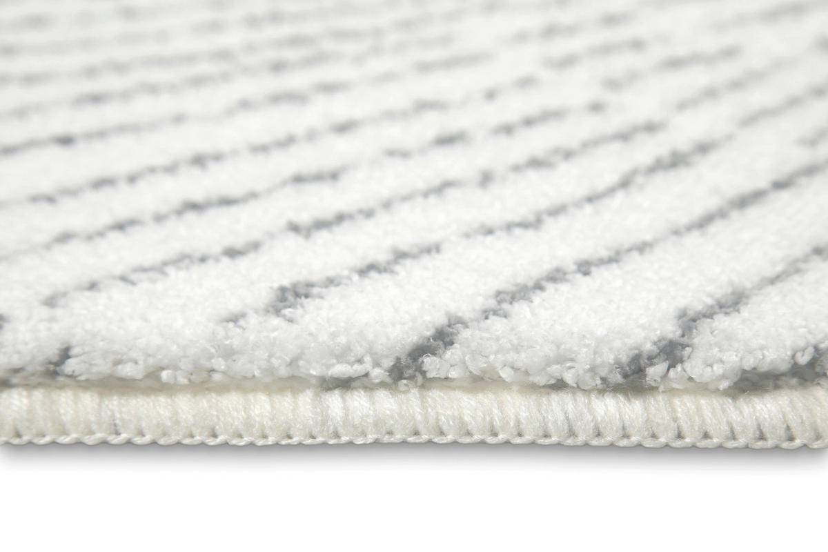 BADTEPPICH Grau, Weiß 80/150 cm  - Weiß/Grau, Basics, Kunststoff/Textil (80/150cm) - WECON HOME BASIC