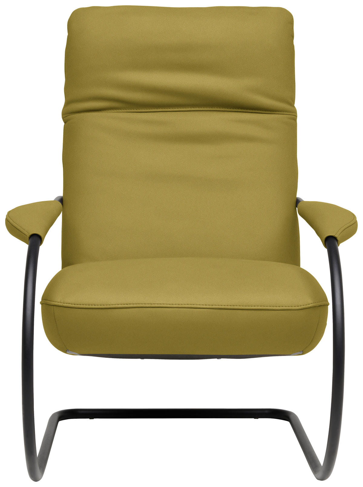SESSEL in Echtleder Hellgrün  - Schwarz/Hellgrün, Design, Leder/Metall (80/104/99cm) - Koinor