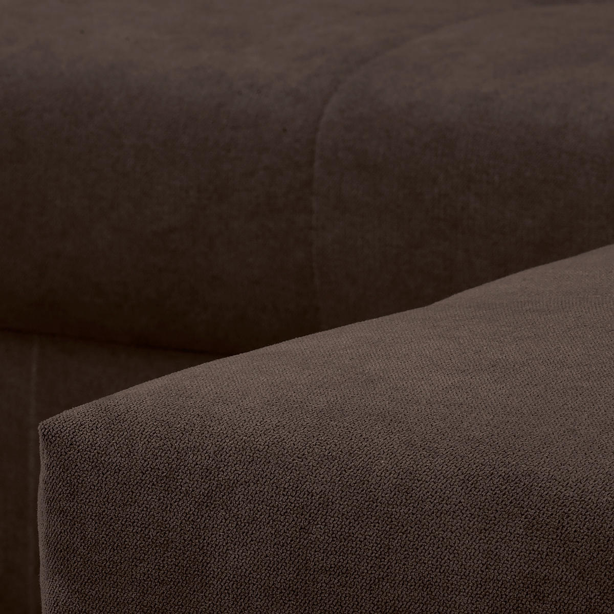 ECKSOFA inkl. Hocker Ariella Graubraun Mikrofaser  - Graubraun/Naturfarben, Design, Holz/Textil (161/231cm) - Livetastic