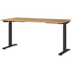 SCHREIBTISCH 160/80/72-118 cm  in Schwarz, Eichefarben  - Eichefarben/Schwarz, MODERN, Holzwerkstoff/Metall (160/80/72-118cm) - Novel