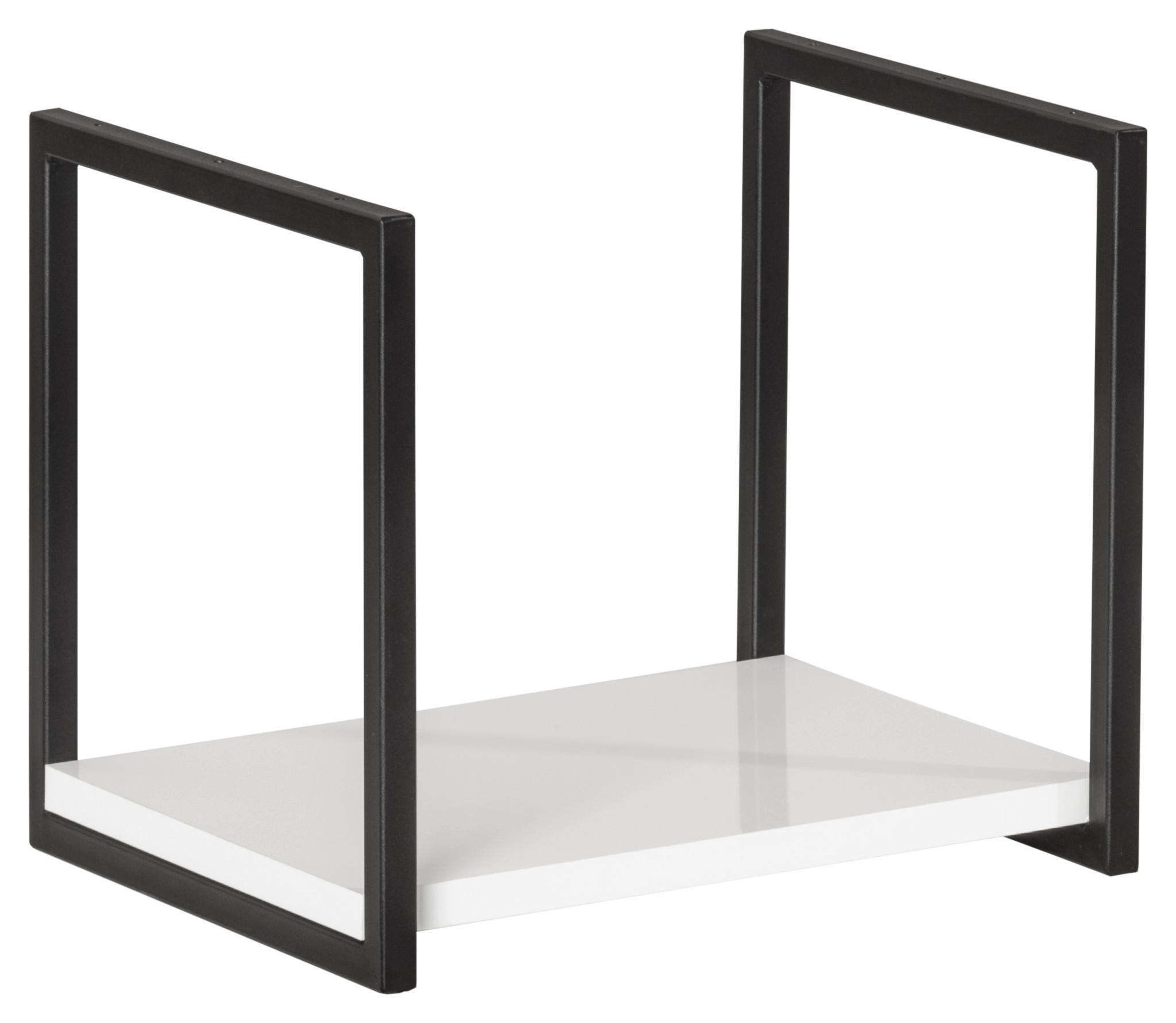 BADEZIMMERREGAL 33/28/28 cm  - Schwarz/Weiß, MODERN, Holzwerkstoff/Metall (33/28/28cm) - MID.YOU