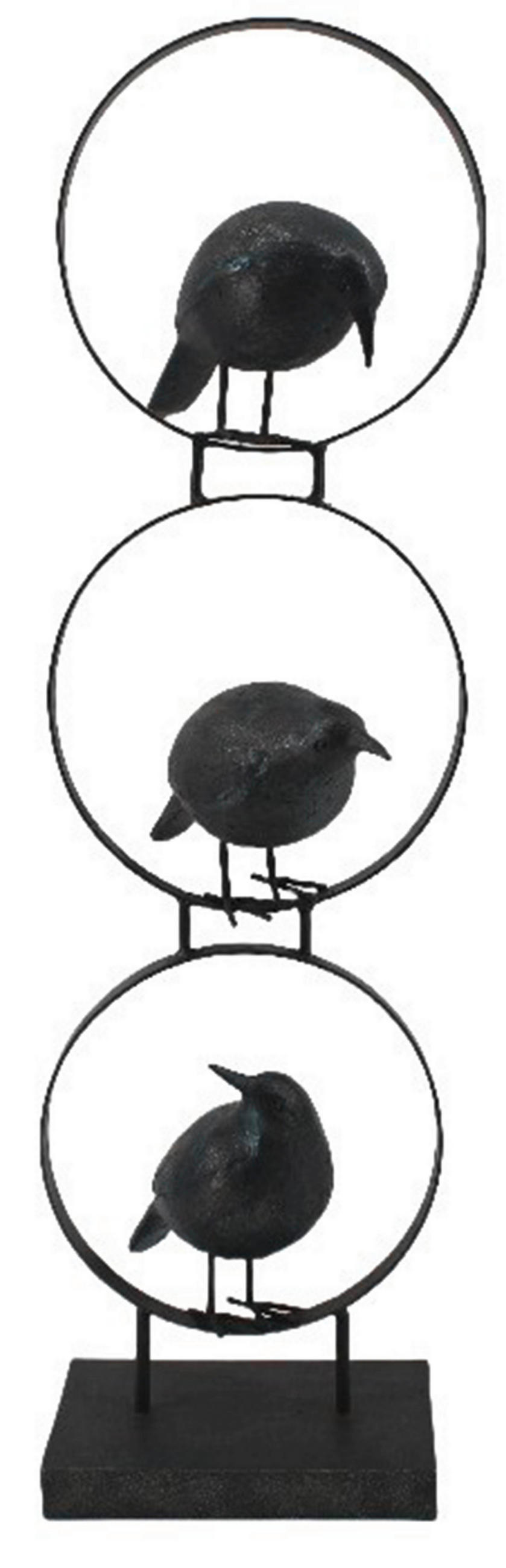 DEKOVOGEL - Schwarz, LIFESTYLE, Kunststoff/Metall (20/63,6/16,3cm)