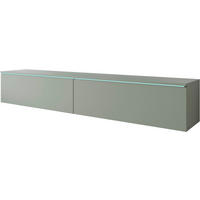 LOWBOARD D180 180/30/33 cm  stehend, hängend, Beleuchtung  - Grau/Grün, Trend, Holzwerkstoff/Kunststoff (180/30/33cm) - P & B