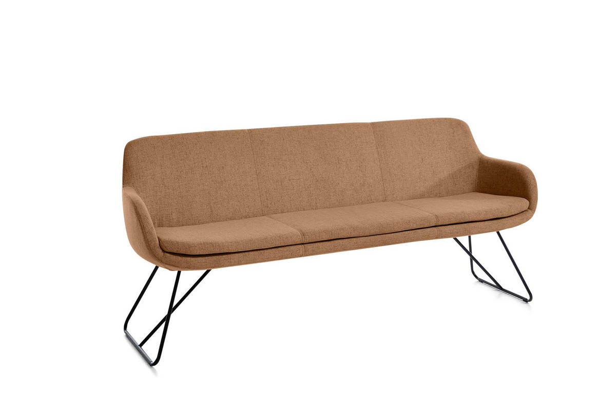SITZBANK 180/87/65 cm Webstoff Terracotta Metall  - Terracotta/Schwarz, Design, Textil/Metall (180/87/65cm) - Musterring