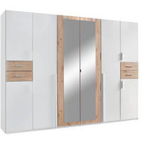 DREHTÜRENSCHRANK 270/208/58 cm 8-türig Weiß, Eiche Artisan  - Silberfarben/Weiß, Basics, Holzwerkstoff (270/208/58cm) - MID.YOU