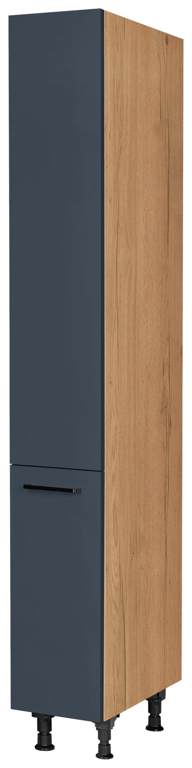 APOTHEKERSCHRANK 30/216,6/58 cm  in Blau, Eichefarben  - Blau/Eichefarben, MODERN, Holzwerkstoff/Metall (30/216,6/58cm) - Nobilia