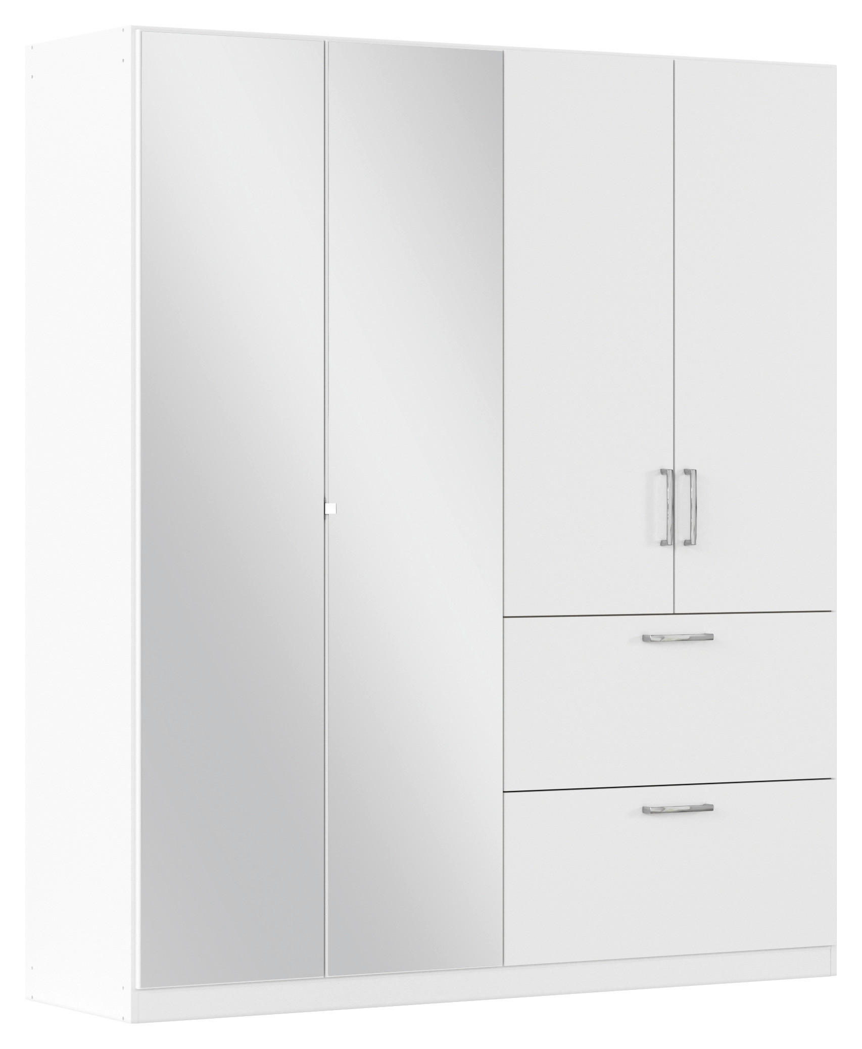 ARMOIRE À PORTES BATTANTES in Weiss  - Chromfarben/Weiss, Modern, Holzwerkstoff/Kunststoff (180/210/54cm) - Rauch Möbel