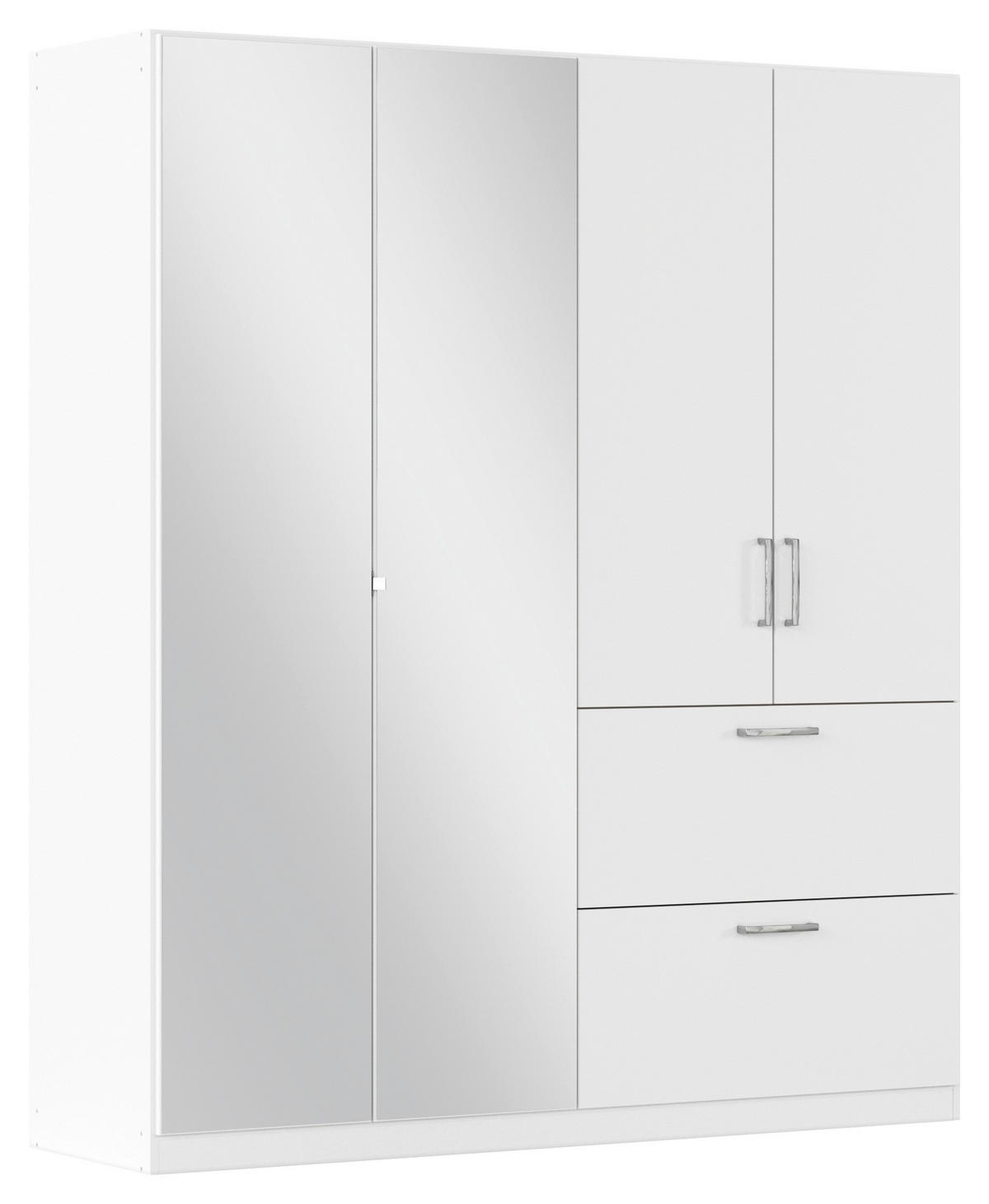 ARMOIRE À PORTES BATTANTES in Weiss  - Chromfarben/Weiss, Modern, Holzwerkstoff/Kunststoff (180/210/54cm) - Rauch Möbel