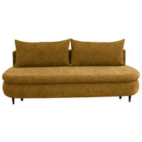 SCHLAFSOFA in Velours Currygelb  - Currygelb/Schwarz, Design, Holz/Textil (213/89/105cm) - Novel