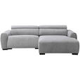 ECKSOFA in Mikrofaser Hellgrau  256/172 cm  - Hellgrau/Schwarz, Design, Textil/Metall (256/172cm) - Carryhome