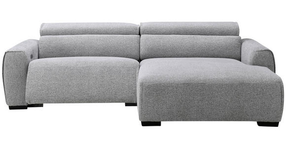 ECKSOFA in Mikrofaser Hellgrau  256/172 cm  - Hellgrau/Schwarz, Design, Textil/Metall (256/172cm) - Carryhome