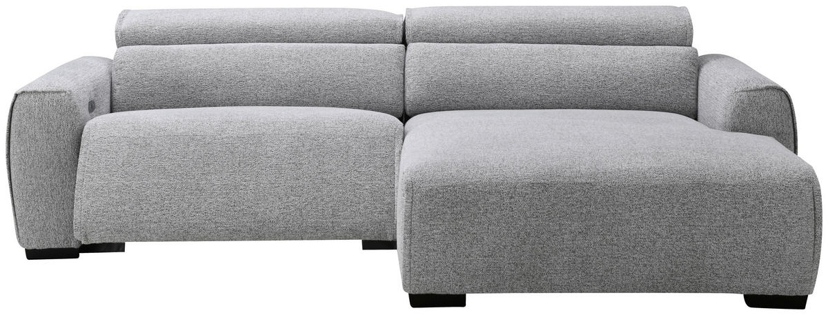 ECKSOFA Hellgrau Mikrofaser  - Hellgrau/Schwarz, Design, Textil/Metall (256/172cm) - Carryhome