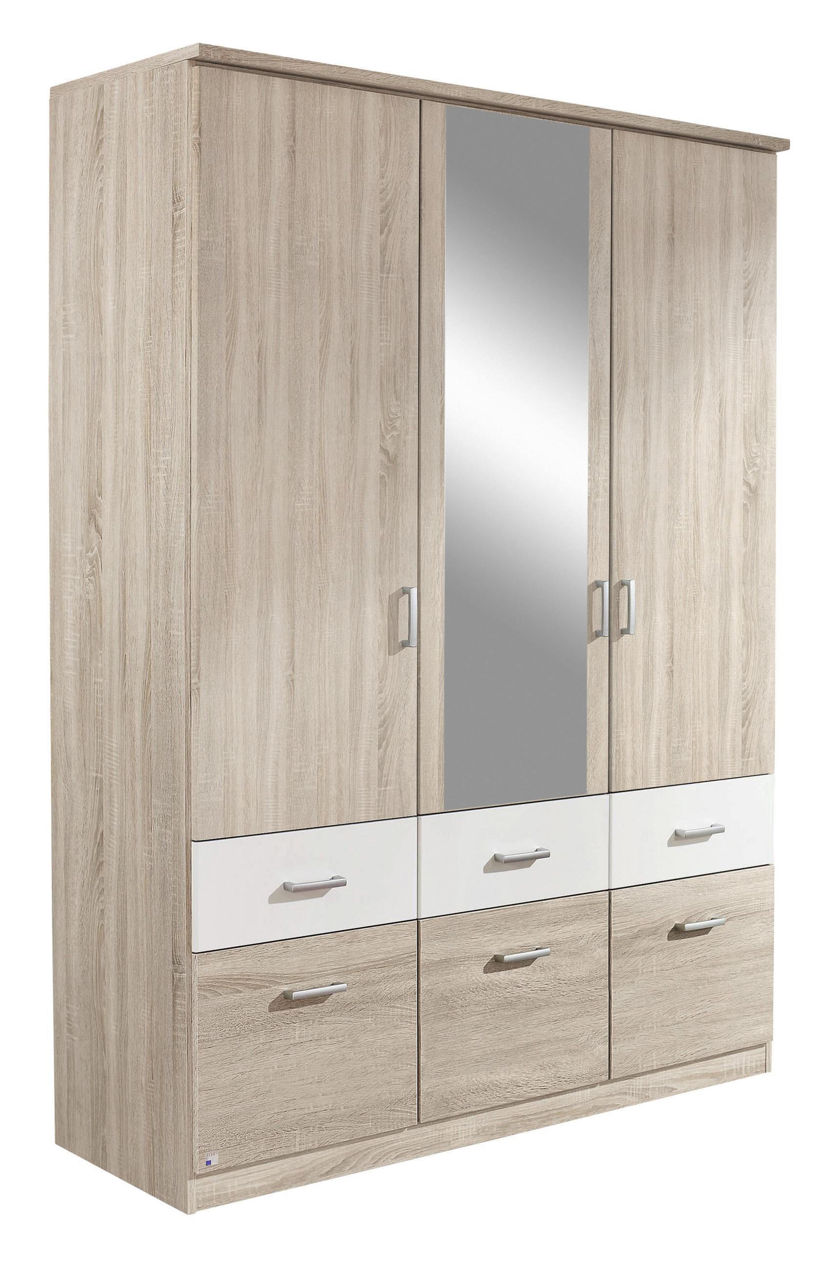 Kleiderschrank in Weiß, Sonoma Eiche