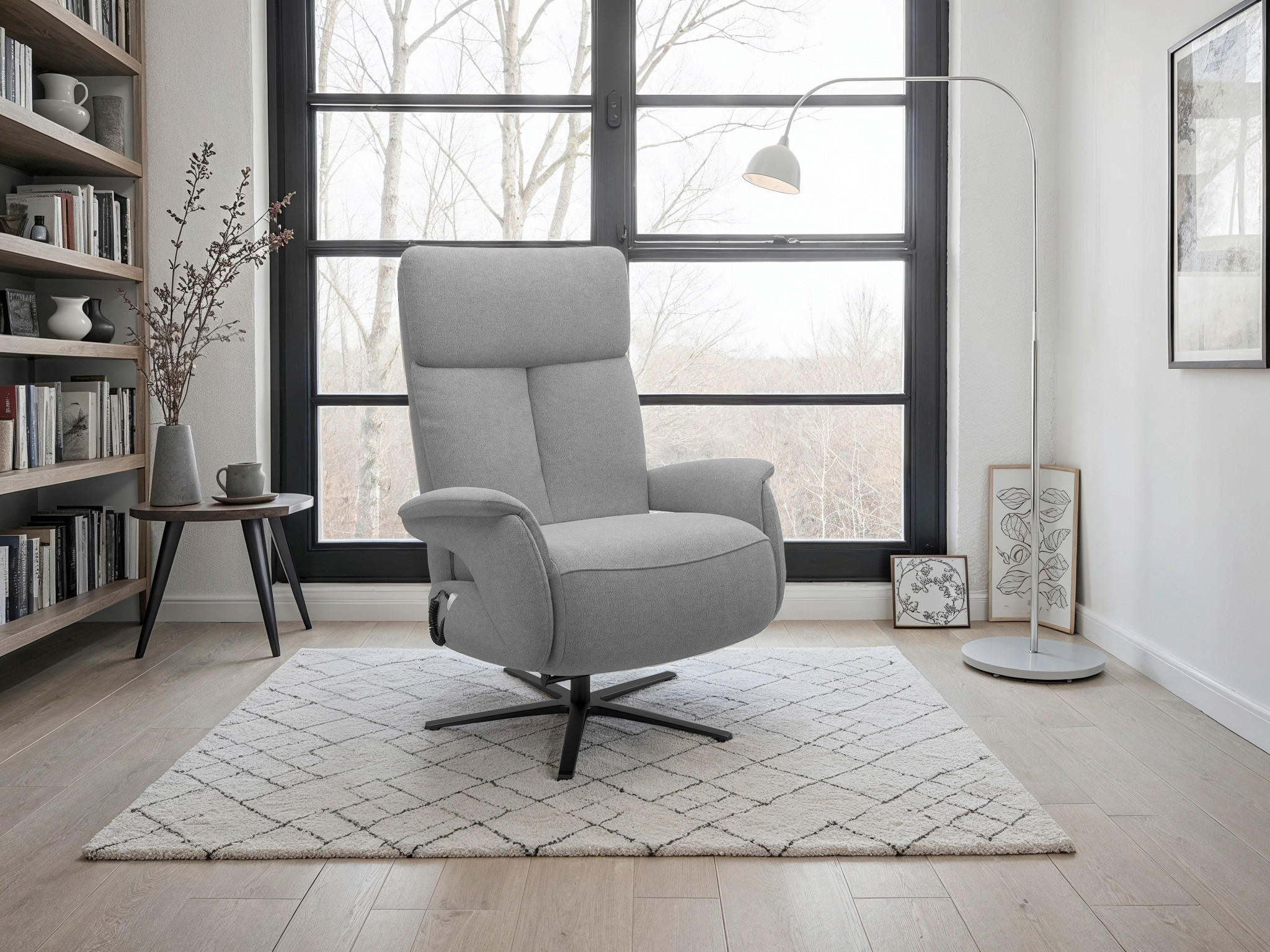 RELAXSESSEL TV TRIPLE SEVEN XTRA LARGE XL Mikrofaser Kopfteilverstellung, Fußteilverstellung, Rücken echt    - Schwarz/Grau, Basics, Textil/Metall (86/120/86cm) - Sit & More