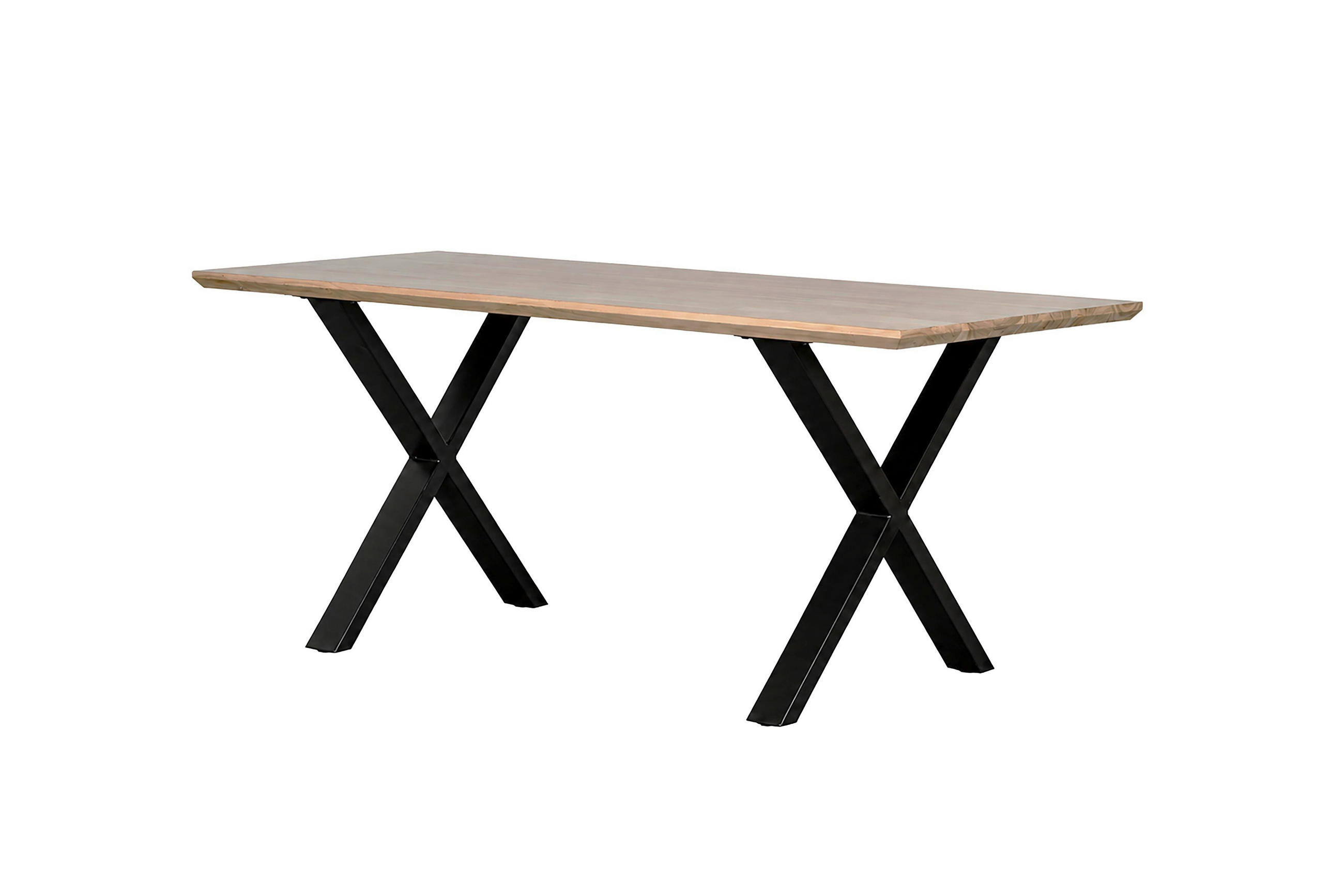 ESSTISCH 160/90/76 cm Echtholz  Holz, Metall rechteckig Akaziefarben  - Schwarz/Akaziefarben, MODERN, Holz/Metall (160/90/76cm) - MID.YOU