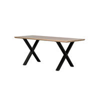 ESSTISCH 160/90/76 cm Echtholz  Holz, Metall rechteckig Akaziefarben  - Schwarz/Akaziefarben, MODERN, Holz/Metall (160/90/76cm) - MID.YOU