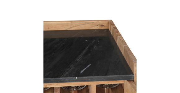 BAR in Schwarz, Akaziefarben - Schwarz/Akaziefarben, Trend, Holz/Stein (88/40/85cm) - Ambia Home