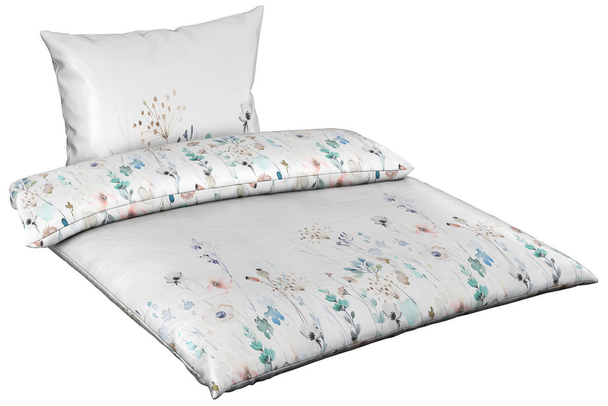POSTELJINA FLOWERY 140/200 cm saten višebojna  - višebojna, Konvencionalno, tekstil (140/200cm) - Esposa