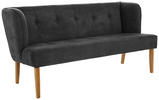 SITZBANK 179/88/76 cm Webstoff Eichefarben, Dunkelgrau Eiche vollmassiv  - Eichefarben/Dunkelgrau, KONVENTIONELL, Holz/Textil (179/88/76cm) - Cantus
