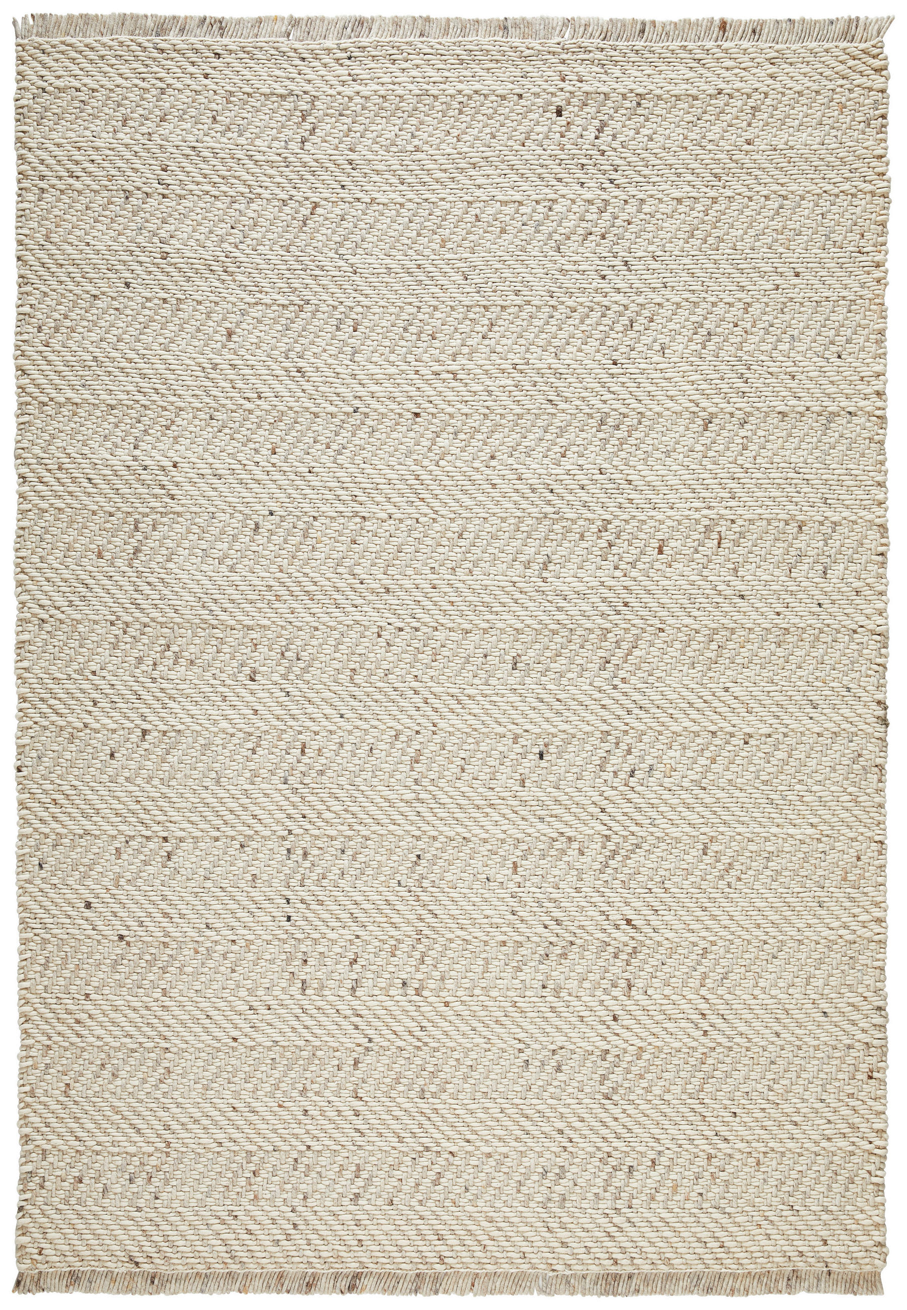 HANDWEBTEPPICH 160/230 cm Kärnten Weiß, Beige  - Beige/Weiß, Basics, Textil (160/230cm) - Linea Natura