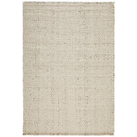HANDWEBTEPPICH 130/190 cm Kärnten Weiß, Beige  - Beige/Weiß, Basics, Textil (130/190cm) - Linea Natura