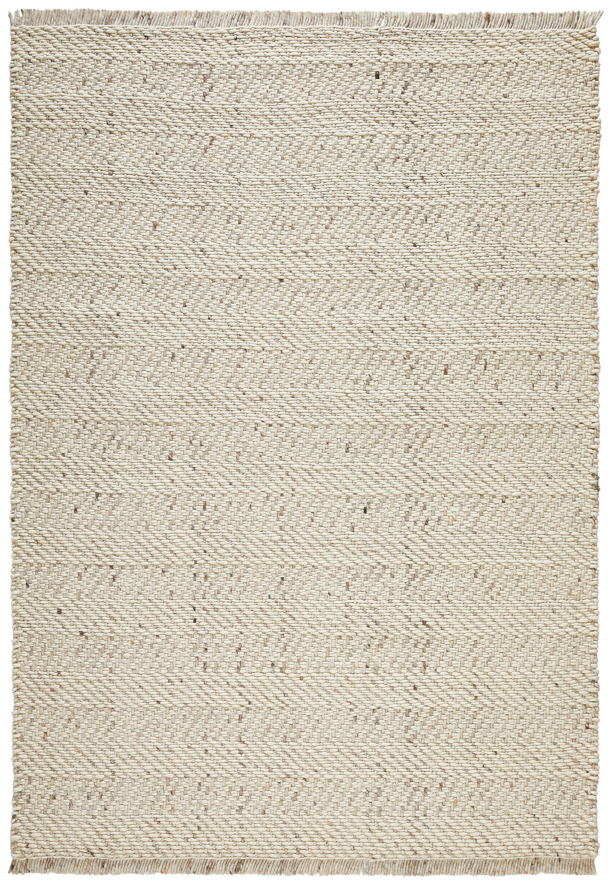 HANDWEBTEPPICH 130/190 cm Kärnten Weiß, Beige  - Beige/Weiß, Basics, Textil (130/190cm) - Linea Natura