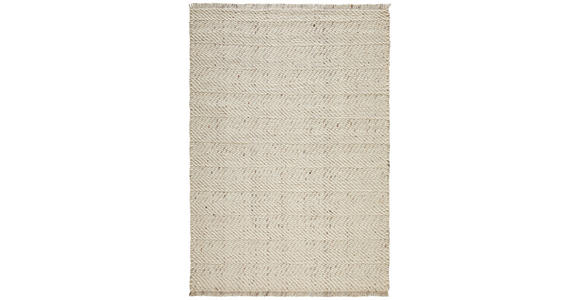 HANDWEBTEPPICH 70/130 cm Kärnten Weiß, Beige  - Beige/Weiß, Basics, Textil (70/130cm) - Linea Natura