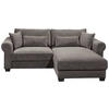 ECKSOFA Mokka Cord  - Schwarz/Mokka, Basics, Kunststoff/Textil (255/92/185cm) - MID.YOU