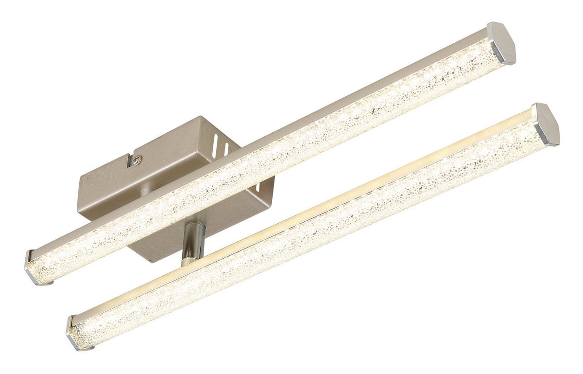STROPNA LED-SVETILKA  KIRINA 12 W  4000 K 230 V  - barve kroma/barve niklja, Design, umetna masa (50/7/8,4cm) - Globo
