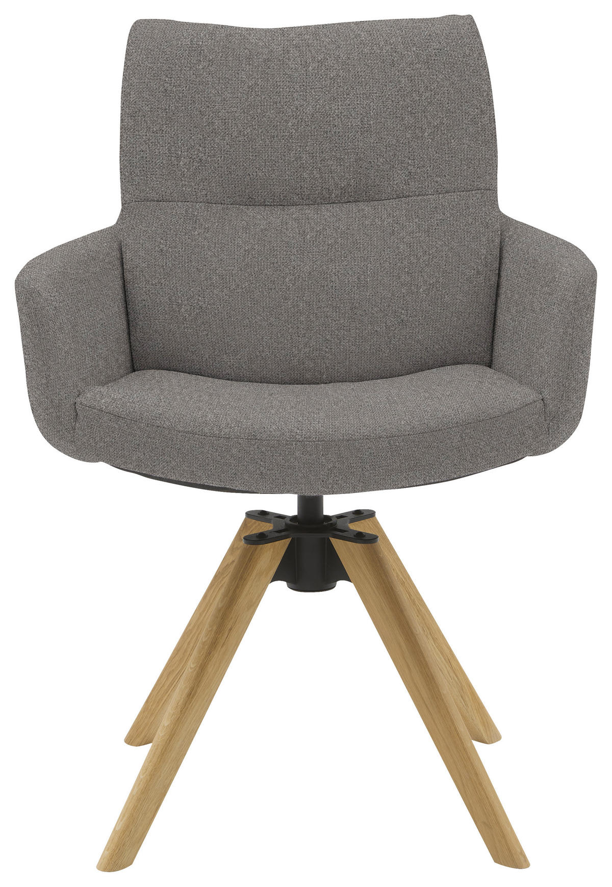 ARMLEHNSTUHL  Sitzfläche 360° drehbar, mit Griff Flachgewebe  Anthrazit  - Eichefarben/Anthrazit, Design, Holz/Textil (62/90/68cm) - Valnatura