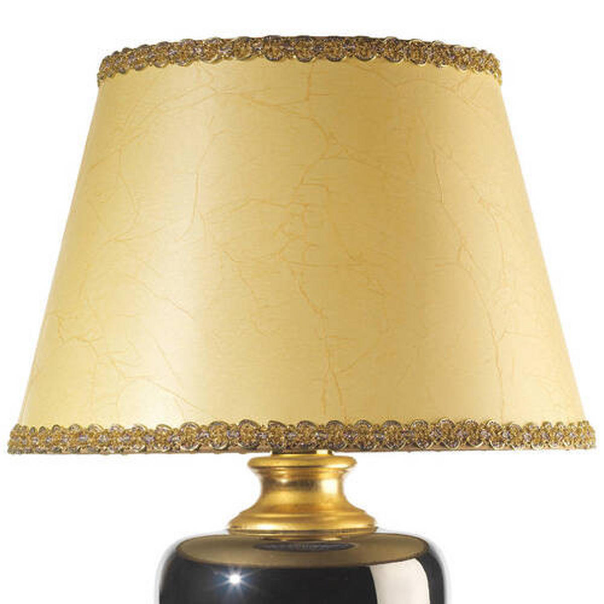 STOLNÍ LAMPA, E27, 45/45/75 cm - černá/barvy zlata, Konvenční, textil/keramika (45/45/75cm)