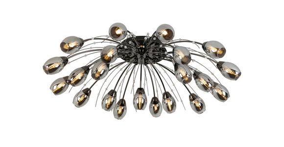 LED-DECKENLEUCHTE 92/25 cm  - Chromfarben/Schwarz, Trend, Glas/Kunststoff (92/25cm) - Dieter Knoll