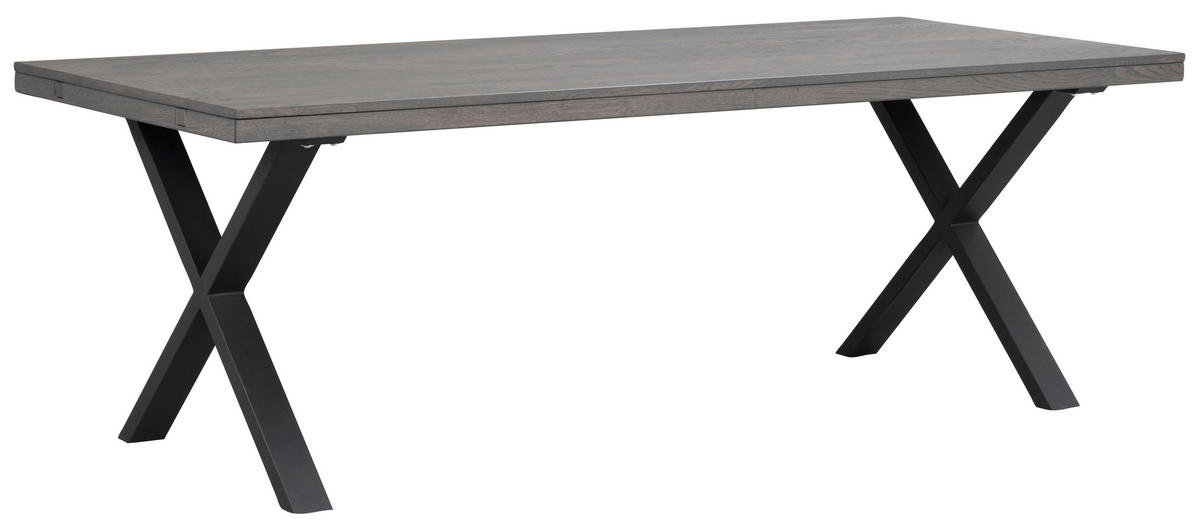 MATBORD i trä, metall 220/95/75 cm   - svart/mörkbrun, Klassisk, metall/trä (220/95/75cm) - Rowico