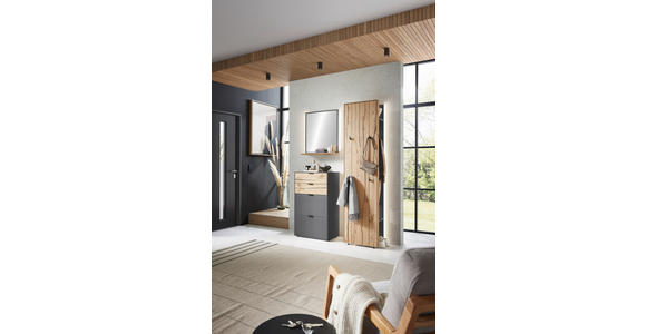 GARDEROBE 2-teilig  in 51,9/205,5/37,1 cm  - Eichefarben/Graphitfarben, Design, Holz/Holzwerkstoff (51,9/205,5/37,1cm) - Dieter Knoll