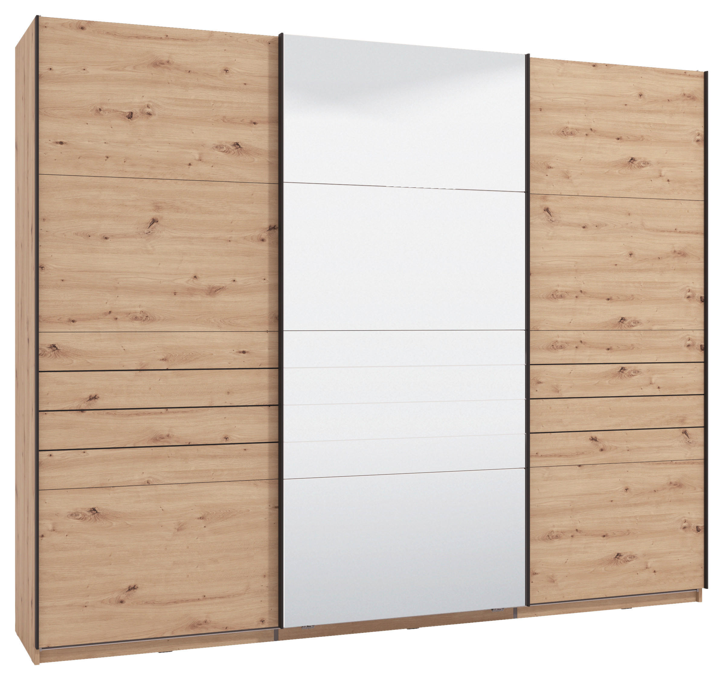 SKRIŇA S POS. DVER. – HOR.VED, 270/217,5/61 cm - čierna/dub artisan, Basics, kov/kompozitné drevo (270/217,5/61cm) - Xora