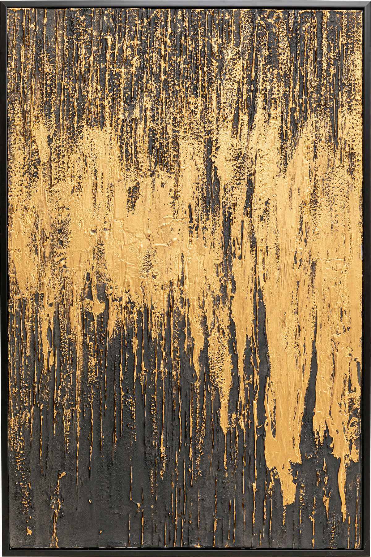BILD Abstraktes  - Goldfarben/Schwarz, Design, Holz/Kunststoff (80/120/4cm) - Kare-Design