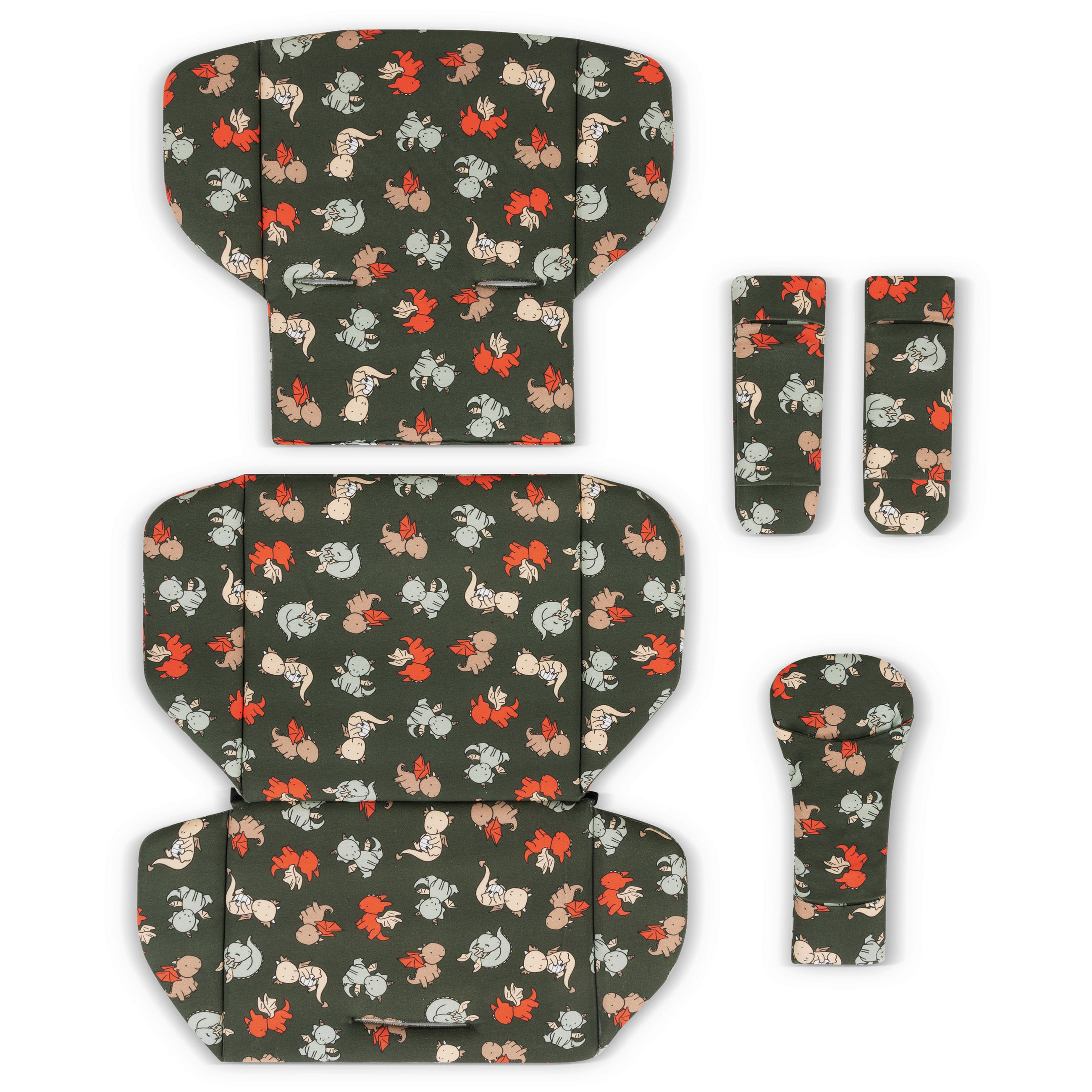KINDERWAGENEINLAGE Einlagen-Set Kinderwagen  - Multicolor/Olivgrün, Basics, Textil (42/31/7cm) - ABC Design