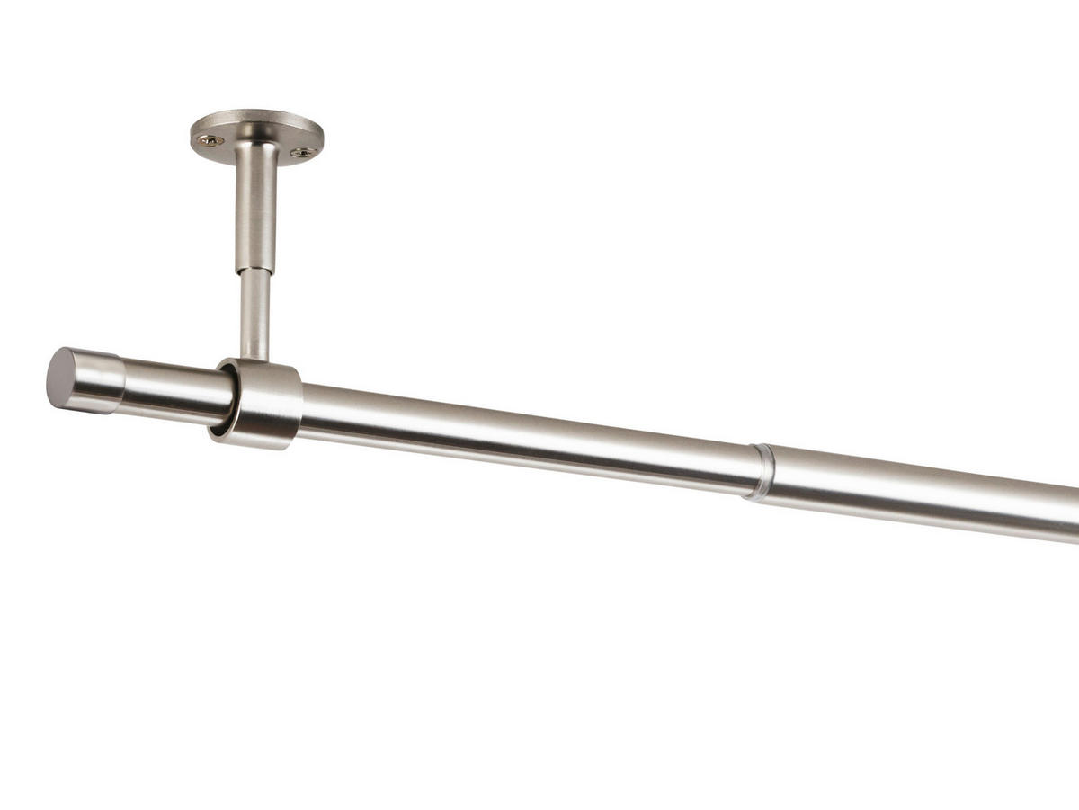 TYČ NA ZÁVĚSY S PŘÍSLUŠENSTVÍ   - vysoce lesklá šedá, Basics, kov (210/8/3,3cm) - Homeware