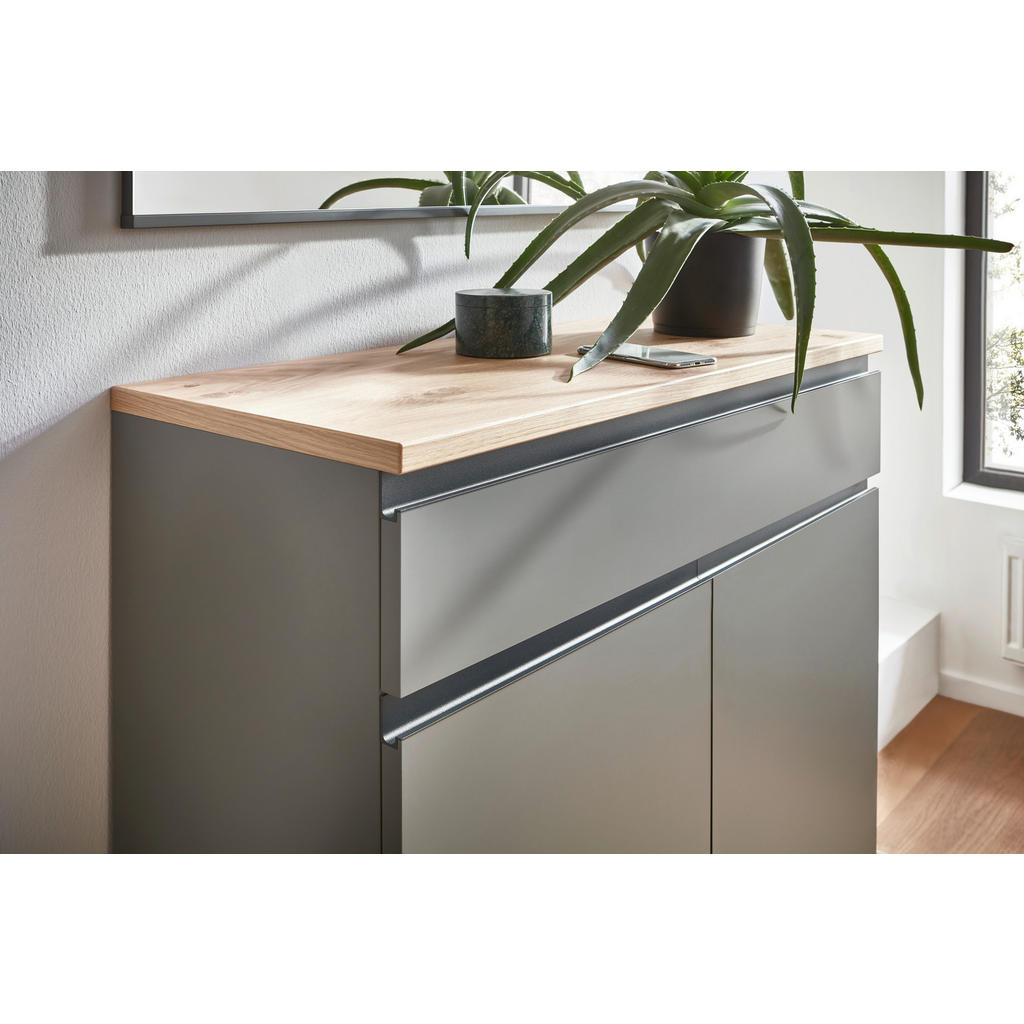 Thumbnail - Dieter Knoll Garderobe, Anthrazit, Grau, Eiche, Holz, Metall, Holzwerkstoff, 6-teilig, Balkeneiche, furniert, 260x193x40...