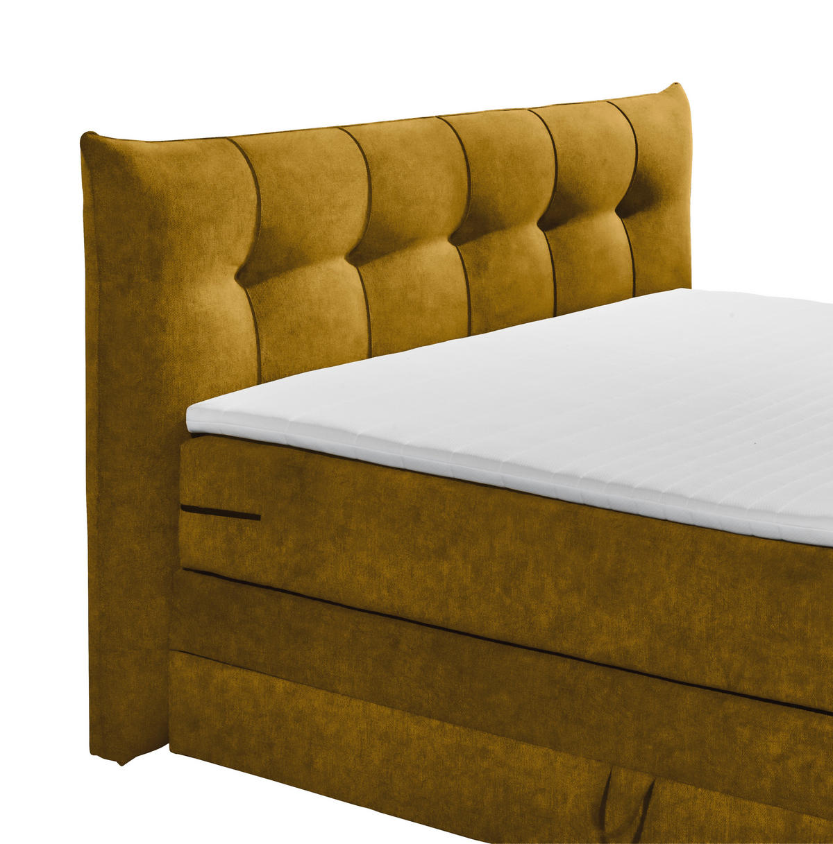 BOXSPRINGBETT 180/200 cm  in Senfgelb  - Senfgelb/Schwarz, Konventionell, Kunststoff/Textil (180/200cm) - Esposa