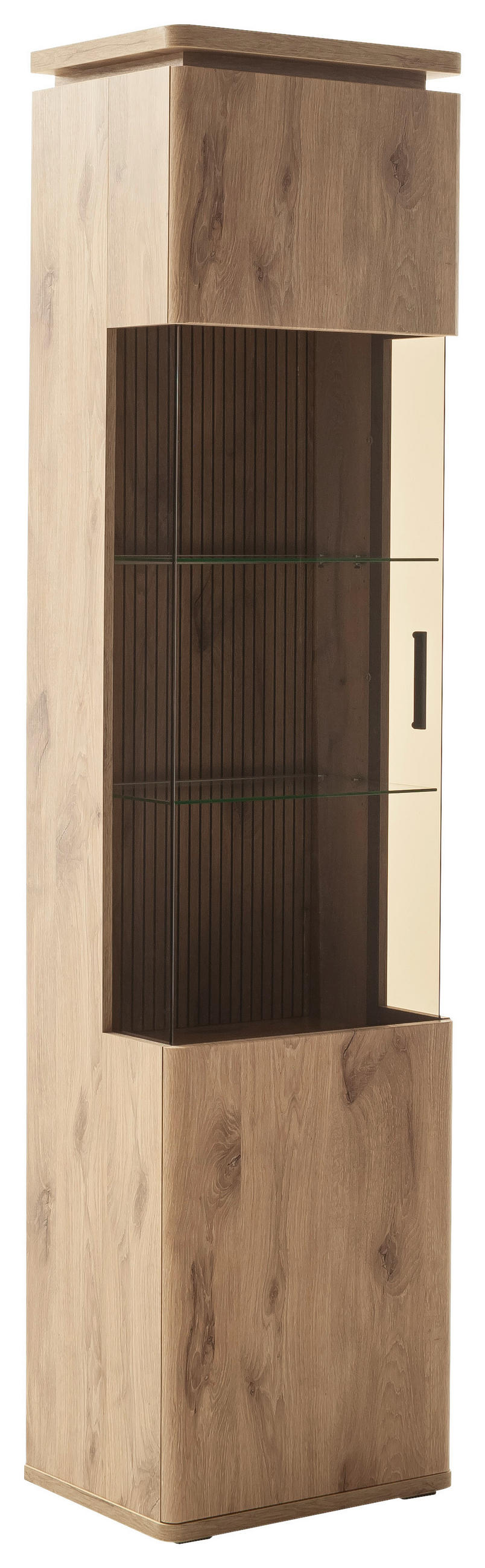 VITRINE Eichefarben 50/208/38 cm - Eichefarben/Anthrazit, Konventionell, Glas/Holzwerkstoff (50/208/38cm) - Cantus