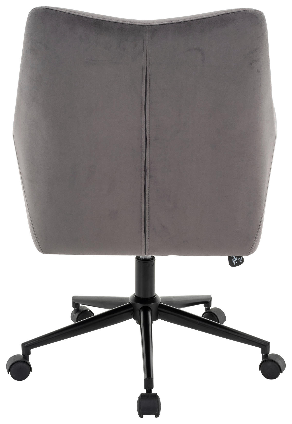 DREHSTUHL Samt Grau, Schwarz  - Schwarz/Grau, Design, Textil/Metall (64/90-98/68cm) - Carryhome